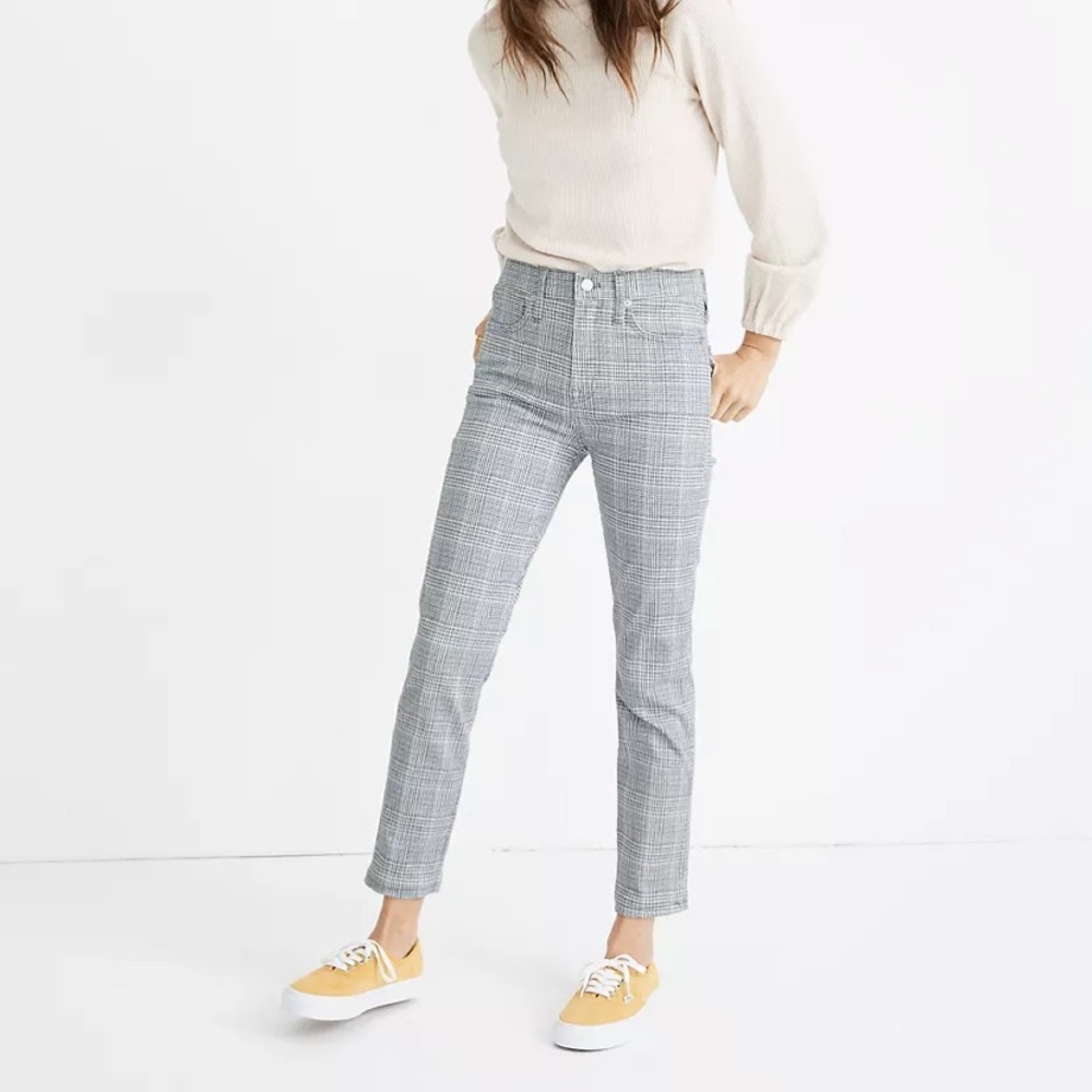Madewell Stovepipe Jeans: Glen Plaid Size 28